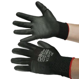 Adolf Bucher Перчатки антистатческие с PU покрытием, черные мягкие, 12 пар, размер XXL