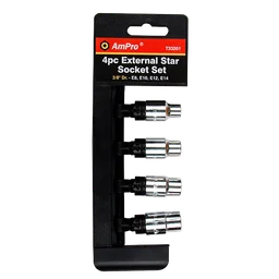 T33201 Набор головок Torx 3/8", на планке (E8, E10, E12