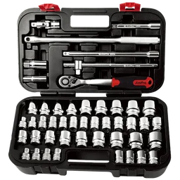 T45532 Набор головок и аксессуаров 1/2", 47 пред (дюйм+метрика) в чемодане