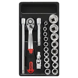 T45425 Набор головок и аксессуаров 1/2", 22 предмета в ложементе