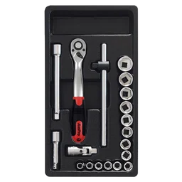 T45240 Набор головок и аксессуаров 3/8", 19 предметов в ложементе