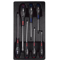 T32098 Набор отверток в ложементе, 7 предметов (крест и шлиц)