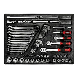 T45996 Набор универсальных головок и аксессуаров 1/4", 3/8", 1/2", 94 предметов в ложементе