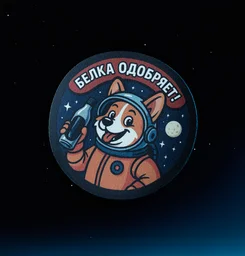 Space Cosmetics Нашивка на липучке Velcro "Белка Одобряет!"