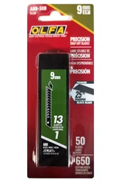 Лезвия Olfa BLACK MAX сегментированные ABB-50B 50 шт черные GT116 Black
