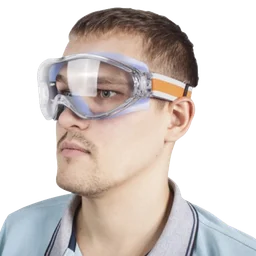 JetaSafety Защитные очки-полумаска с прозрачной линзой и боковыми загибами