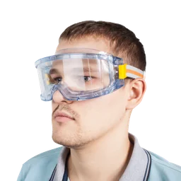 JetaSafety Защитные очки-полумаска прозрачные эластичные с боковыми загибами